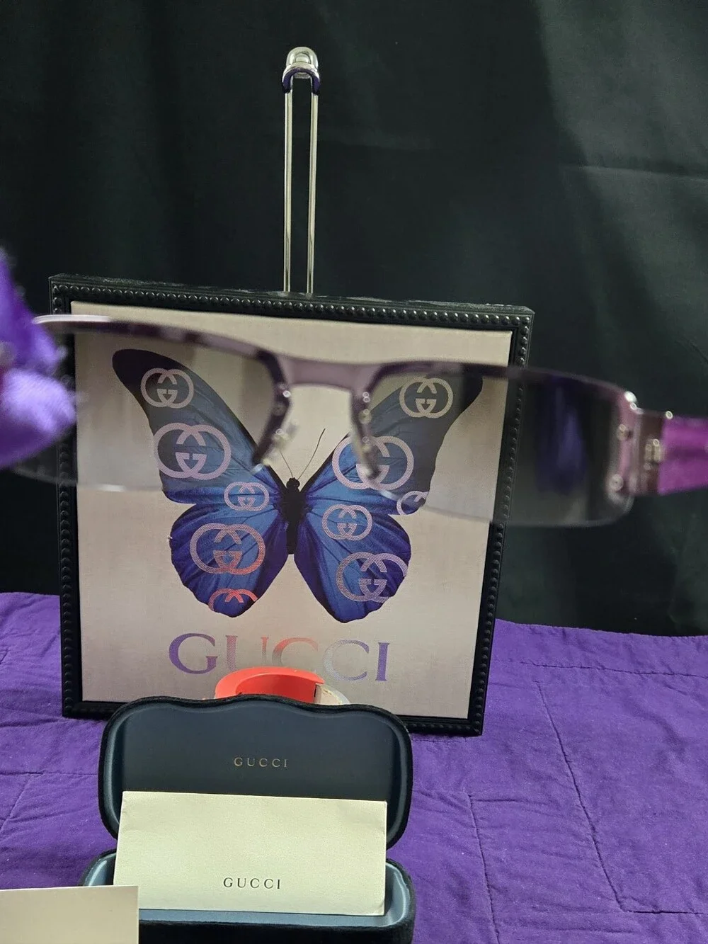 Gucci Purple Gradient Rimless Studded Sunglasses 1838F/S BLM46